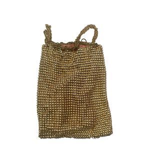 Vintage Whiting & Davis Art Deco Small Mesh Gold Bag Flapper